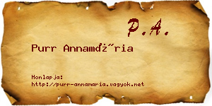 Purr Annamária névjegykártya