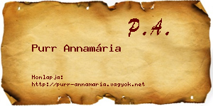 Purr Annamária névjegykártya